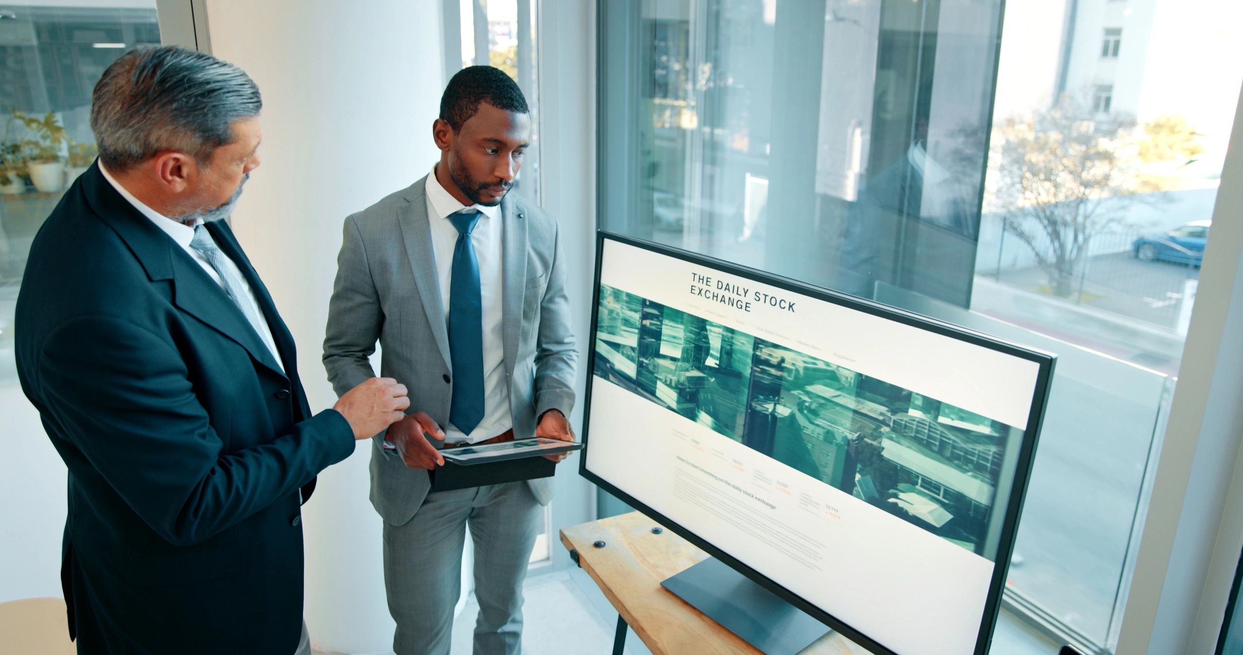Data analytics dashboard on a digital screen representing tech investments
